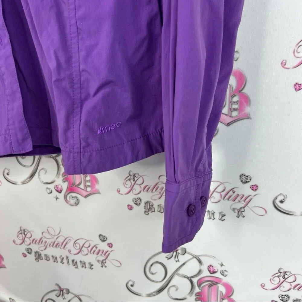MEC button up royal Vibrant Purple Button Down Shirt for Women